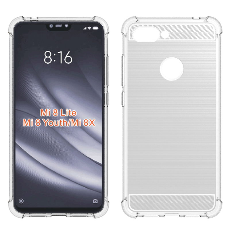 Carbon Fiber Soft Tpu case For Xiaomi mi8 lite