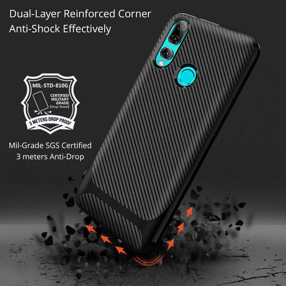 Carbon Fiber Silicon Back Cover For Huawei 9S Phone Case