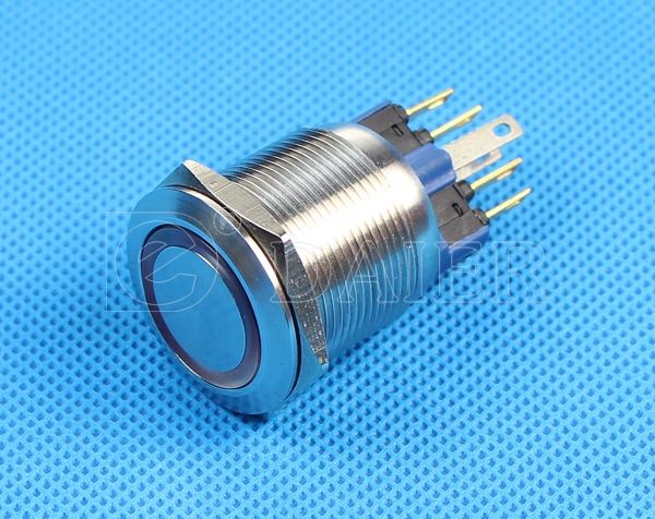 22mm Mounting Hole ON OFF SPST 6 Pins Push Button