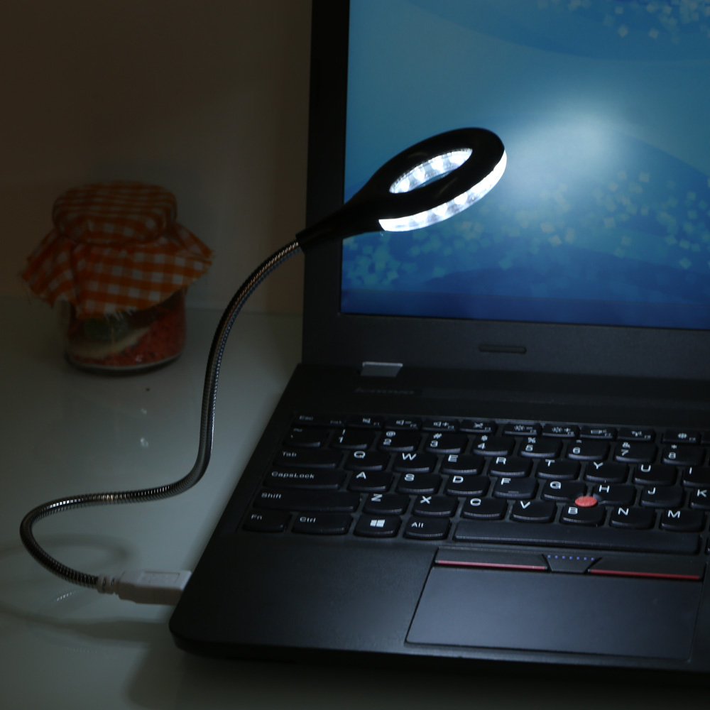 Portable Super Bright USB LED Light Lamp with ON/OFF Switch 18 LEDs Flexible Neck for Notebook Laptop Reading Working Studying