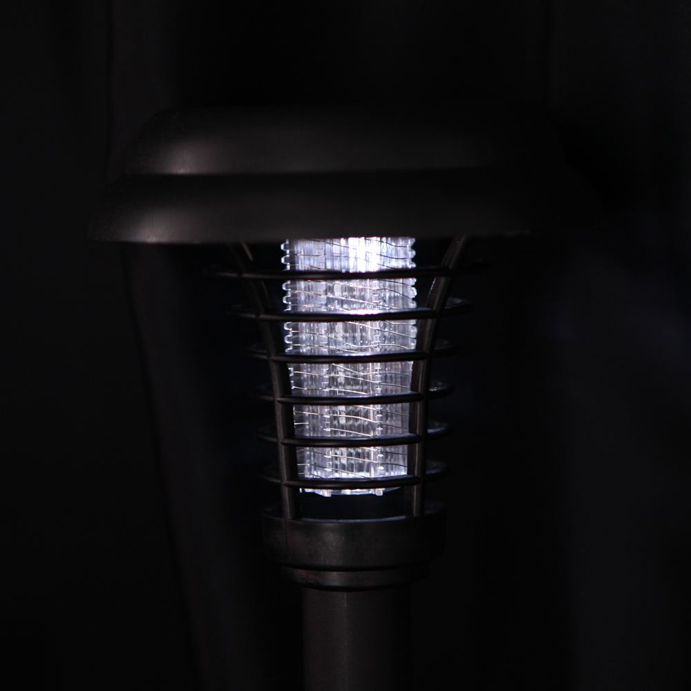 Solar Panel Powered 2 Modes Rechargeable Light Sensor Plastic Mosquito Insect Repellent Killer Lamp for Garden Lawn Yard
