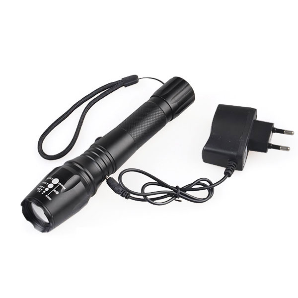 Military Aluminum Rechargeable Zoom xml T6 U2 LED Flashlight Lantern