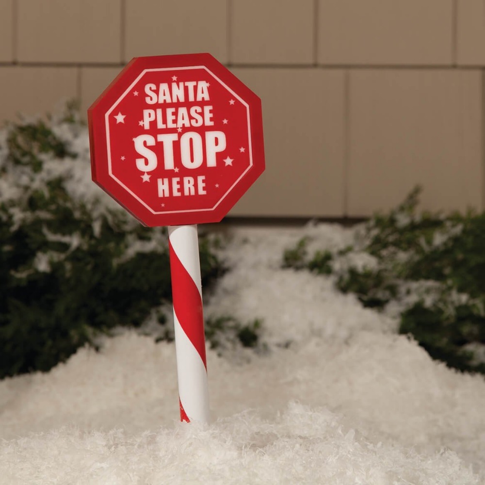 Solar Santa Please Stop Here led christmas light sign