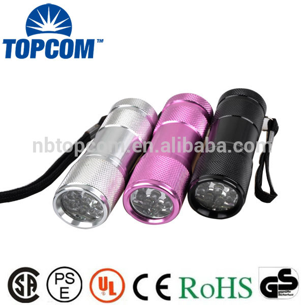 Weather Resistant 80lm 9 LED Torch Flashlight