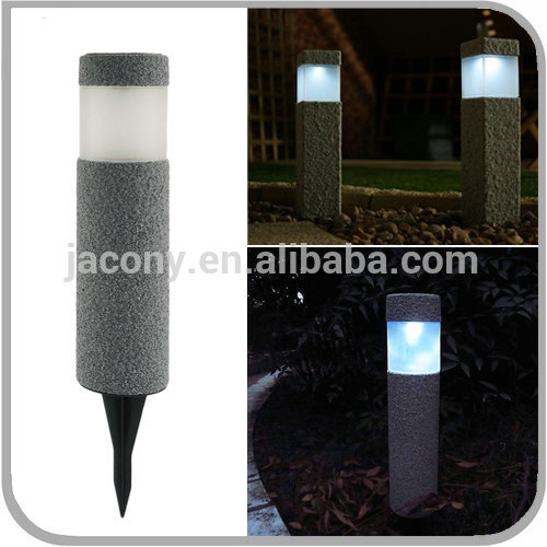 Solar Stone Pillar LED Bollard Lights Pathway Yard Garden Accent Walkway Landscape Lamp (JL-8575)