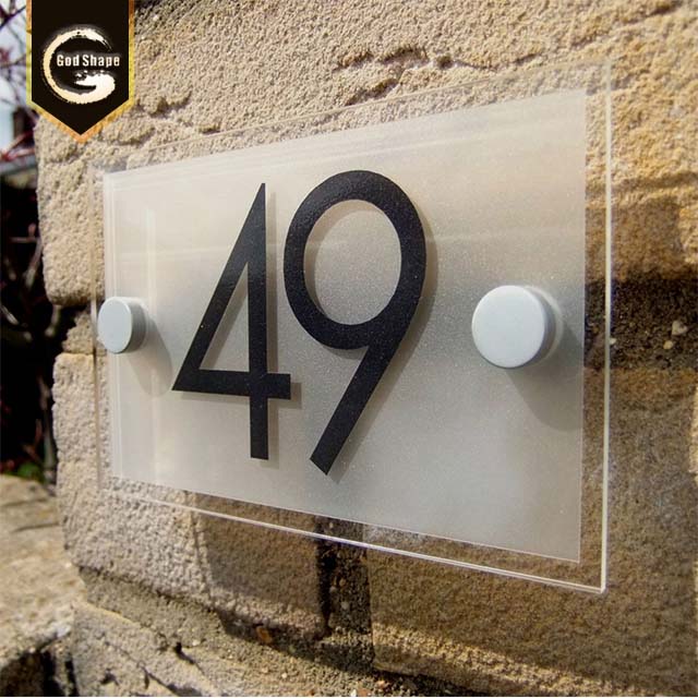 Acrylic led modern design house sign number sign plate