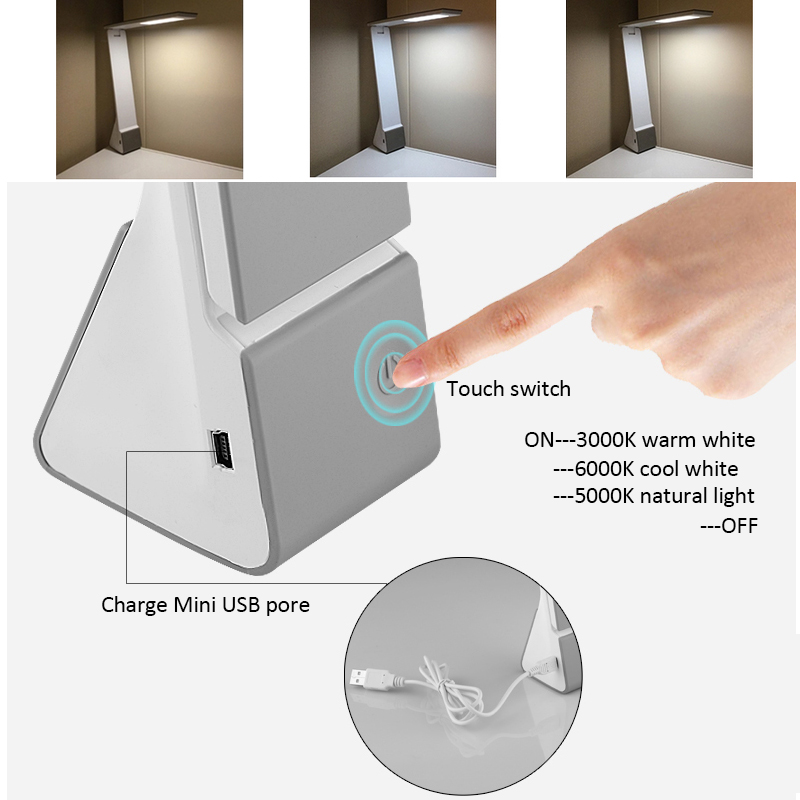 2017 Hot Products USB Rechargeable Folding LED Bedside Reading Lamp