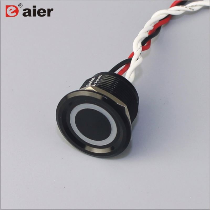 22mm Concave Button Ring Illuminated 12V Metal Soft Touch Switch