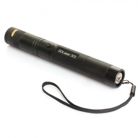 LT-303 Aluminum Alloy Green Laser Pointer Flashlight 5mw Laser (18650/Key) -black