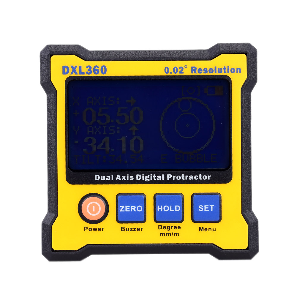 DXL360 High accuracy Dual Axis Digital Angle Protractor Angle meter Dual-axis Digital Level gauge with 5 Side Magnetic Base