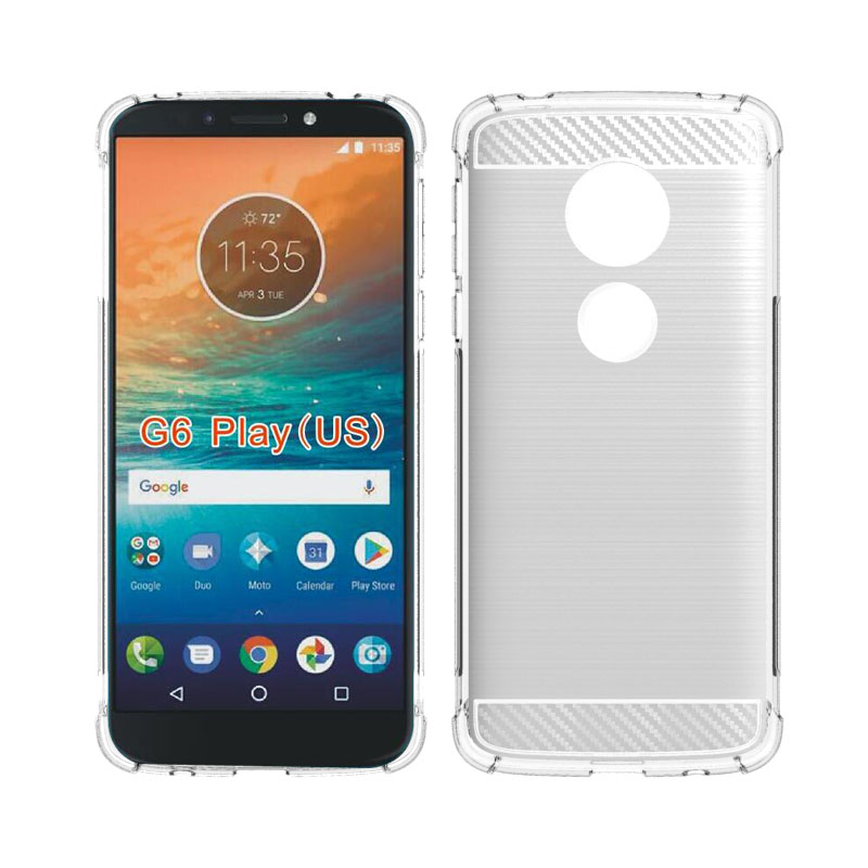 Carbon Fiber Cover soft Tpu case For Motorola Moto G6 Play