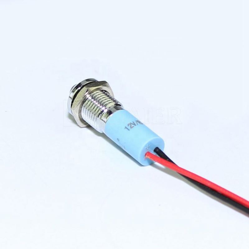 Convex Surface Wired Terminal IP67 Waterproof Metal Indicator Light 5V