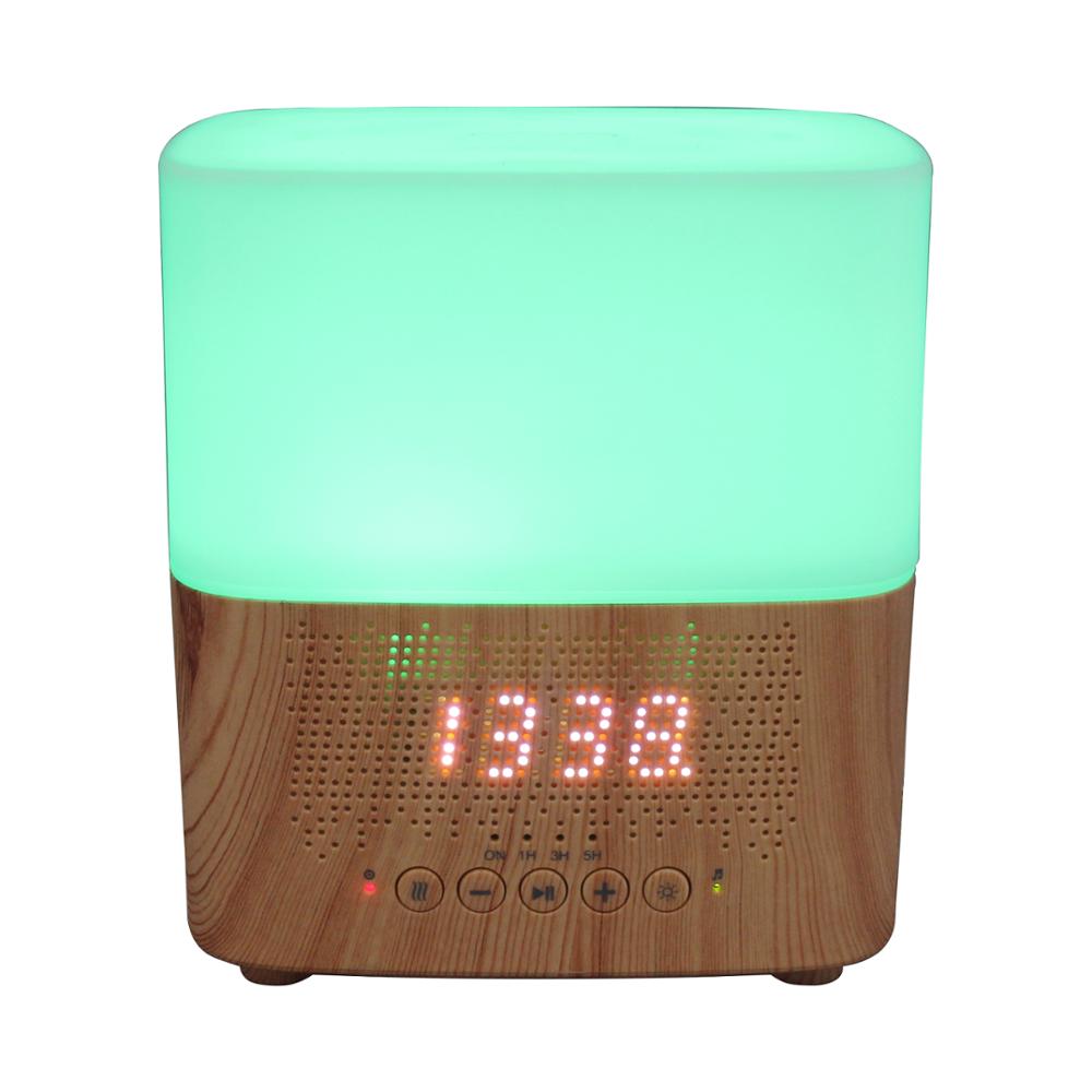 New Clock diffuser Time Aromatherapy Wooden Grain Bluetooth Oil Diffuser 2018 for Open Shop,Baby nursery,Pet Grooming