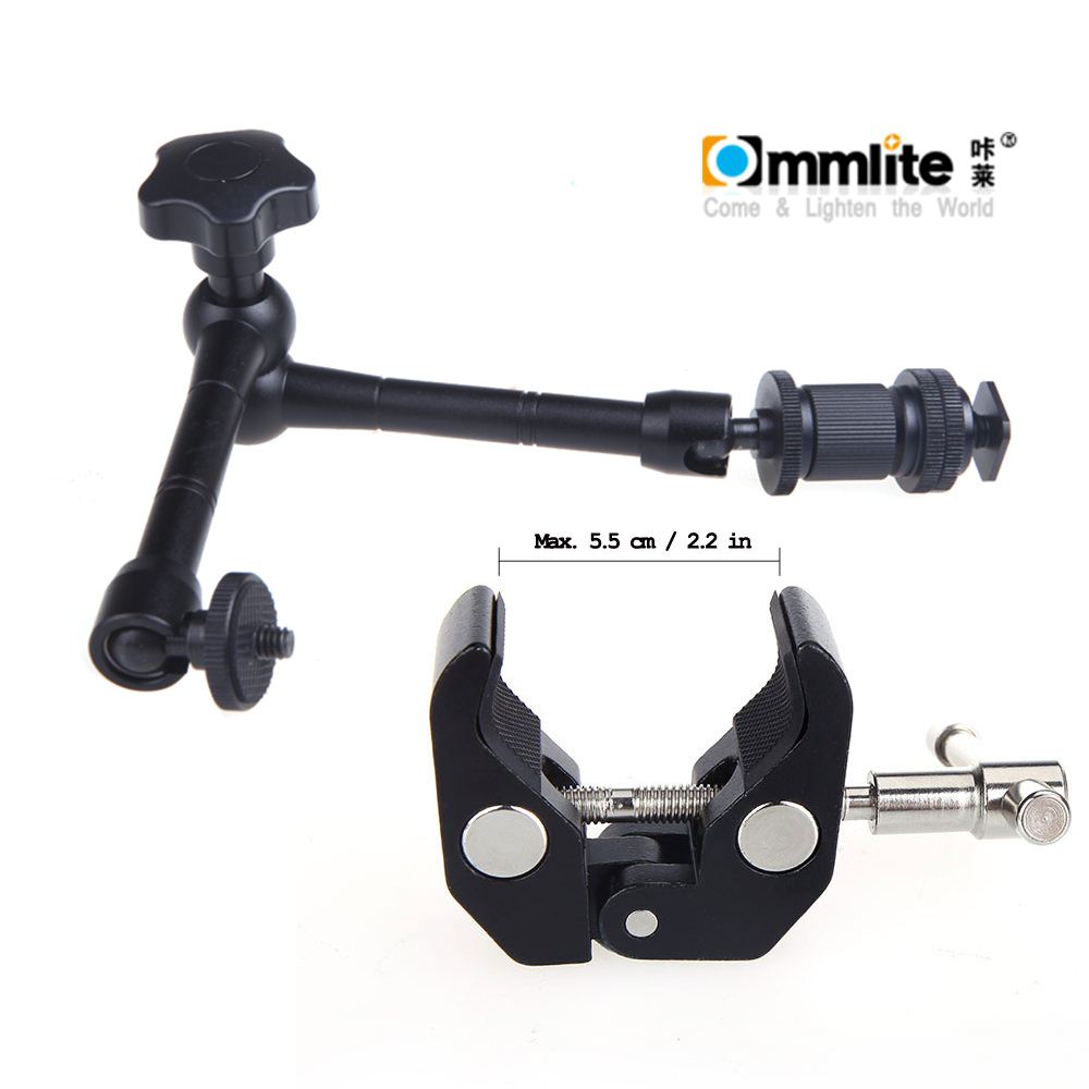 CS-MA11 11 Inch Friction Articulating Magic Arm 1/4 Hot Shoe Connector Bracket for Camera LCD Monitor LED Light