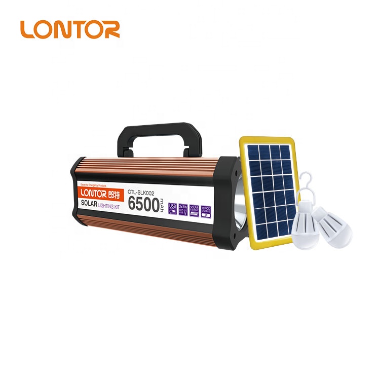 LONTOR brand hot sale solar lighting kit with solar panel and multi-functions       SLK002