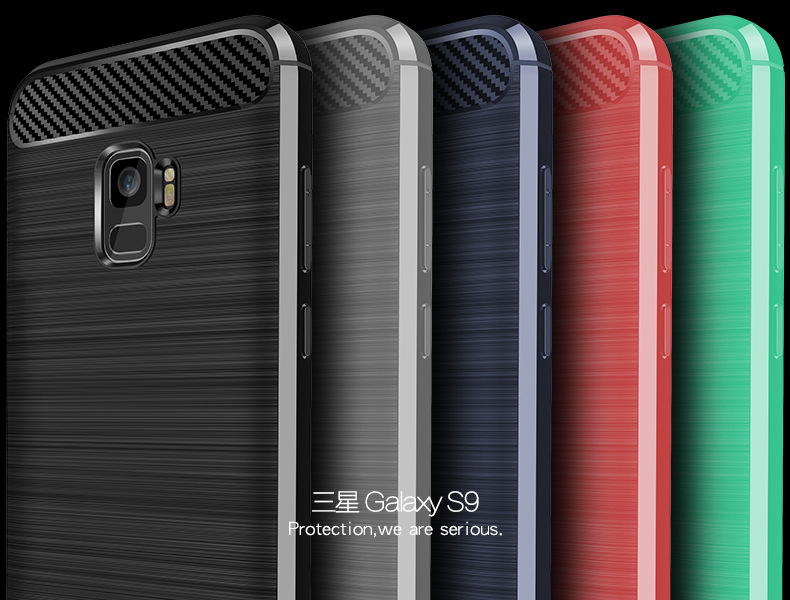 2017 New Arrival Carbon Fiber Tpu case for Samsung galaxy S9 S9 plus brushed tpu soft cover for Samsung galaxy S9 S9 plus