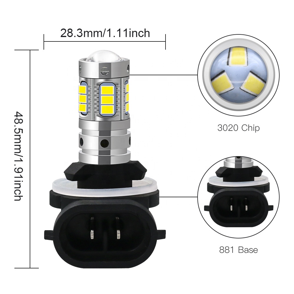 880 881 18Smd 3020 Yellow Fog Led Light For Car