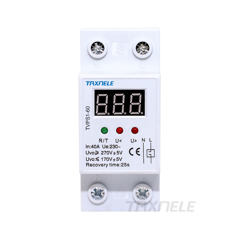 40A 63A 220V auto reconnect over voltage under voltage protector protection device Voltmeter relay voltage protector monitor