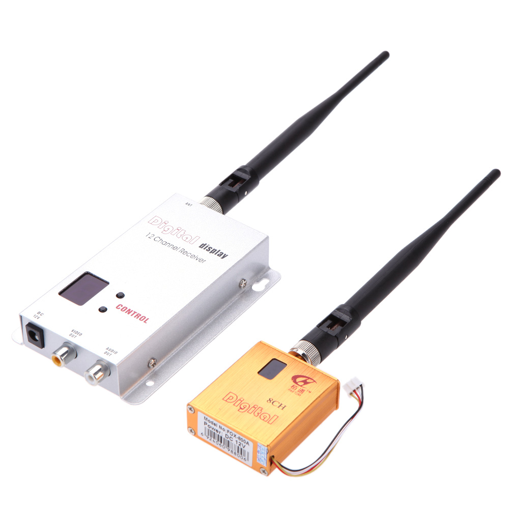 Digital Camera VCD/DVD Players Audio Video Transmission 1.2G Series 800mW Wireless 8CH Transmitter 12 Receiver for Monitor FPV