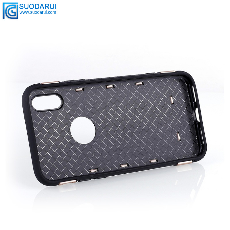 Anti-drop rotating ring bracket Car Magnetic Case for iPhone 360 protective Back carbon fiber cover