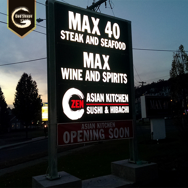 Professional signage billboard  free standing pylon sign gas price led signboard