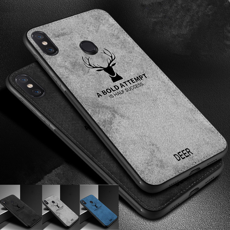 Protective Case Anti Slippery canvas and  Flexible Durable Shockproof elk deer PC Skin Case for Xiaomi 8