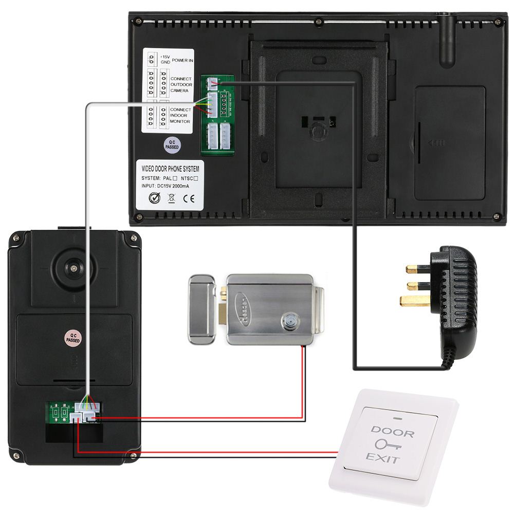 Home Security 7 LCD Monitor Video intercom Doorbell Video Door Phone Access Control System ID Unlock IR Doorphone Camera Kit