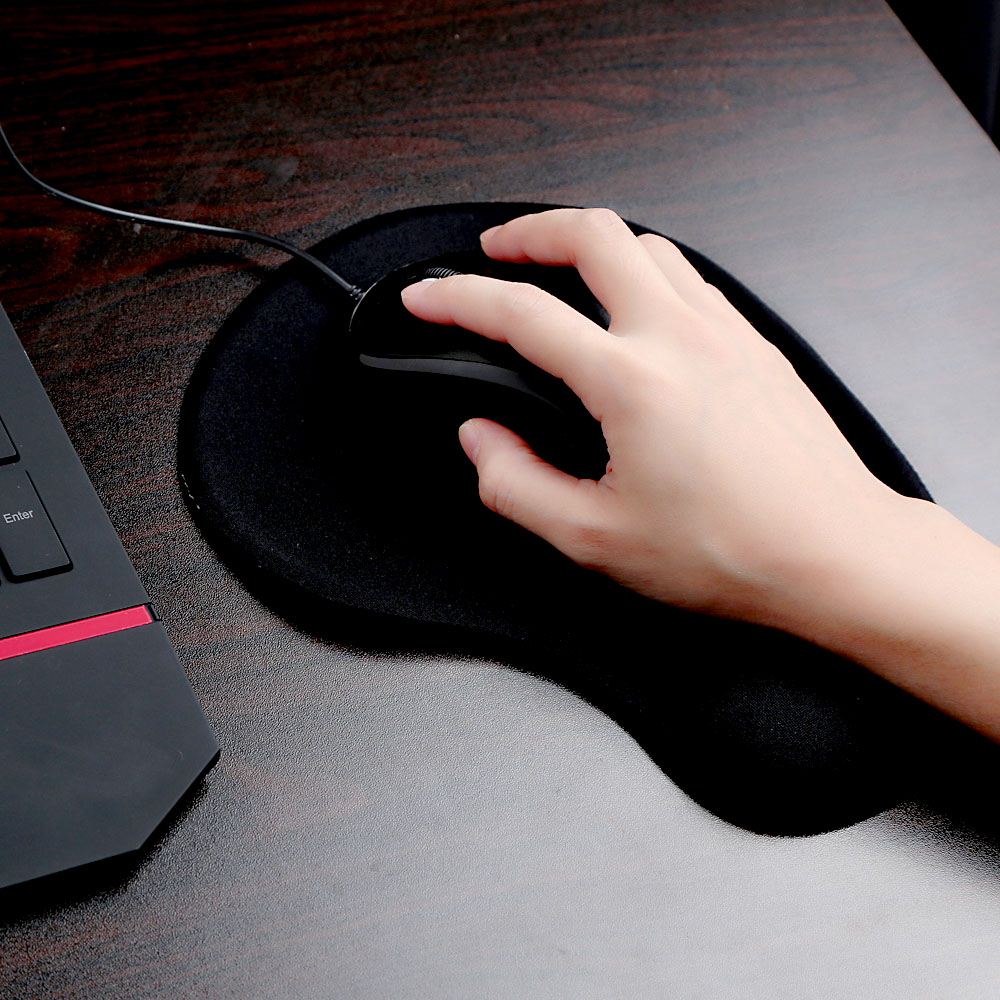 Lightweight Thick Solid Irregular Shape Design Mouse Pad Mice Mat with Soft Comfy Wrist Rest for Computer PC Laptop