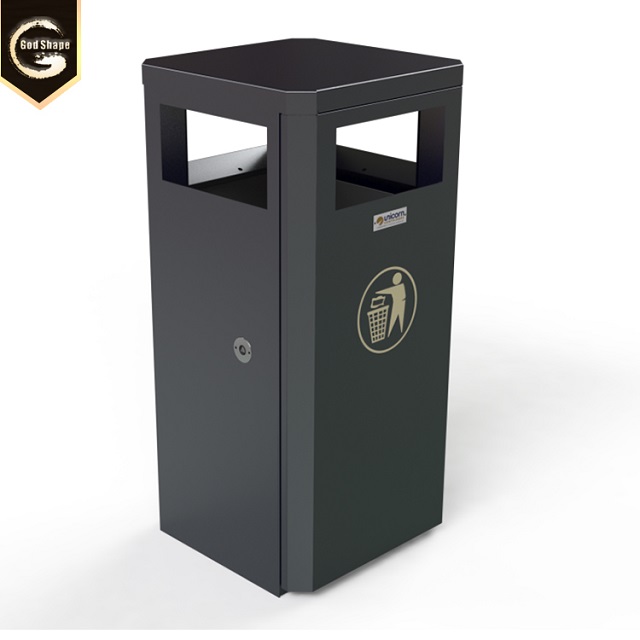 Custom High Quality Recycle Outdoor Stainless Steel Metal Office Garbage Trash Can Waste Bin Dustbin