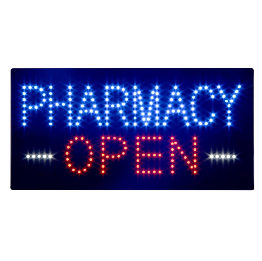 9*19'' LED Open Sign, Super Bright Eye Catching LED Pharmacy Sign, Cheap Acrylic LED Pharmacy Open Sign