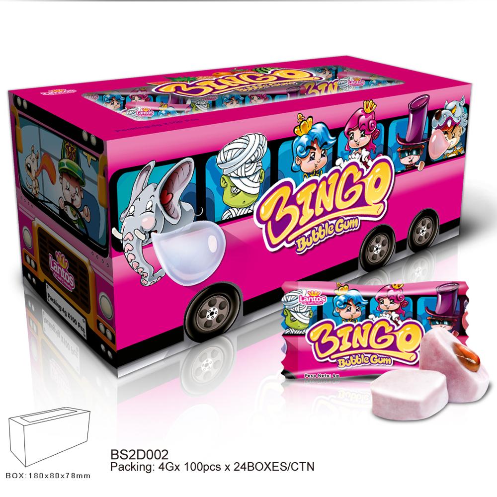 4g Center Filled BINGO Bubble Gum with Special Trendy Bus Package