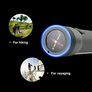 Multi-function Magnetic Rechargeable Strong Warning Light Flashlight Led Solar Light With Mini Compass Safty Hammer