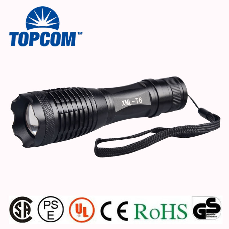 1000lm Zoomable XM-L T6 LED Tactical Strong Light Flashlight