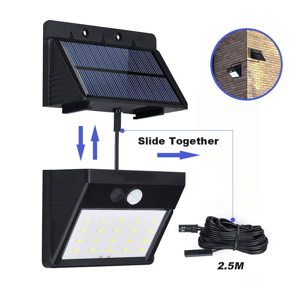 20LED Solar energy power lights garden outdoor parts light detachable panel design