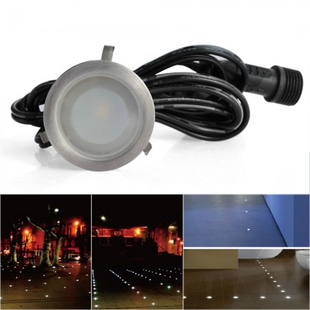 Set of 10 LED Deck Plinth Lights 30mm IP67 Waterproof Kitchen Outdoor