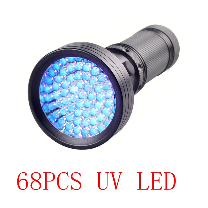 Waterproof UV Light 68pcs Black Light LED 390NM Ultraviolet Flashlight