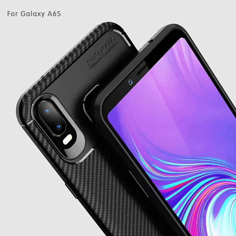 Carbon Fiber 360 Protective phone case For Samsung galaxy A6S TPU Silicone back cover case
