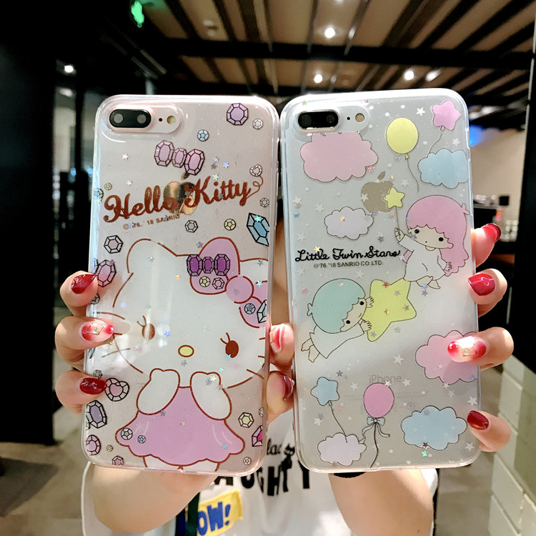 Epoxy Resin Cartoon Silicone Mobile Cell Phone Case for iPhone X , for iPhone 8 Case TPU