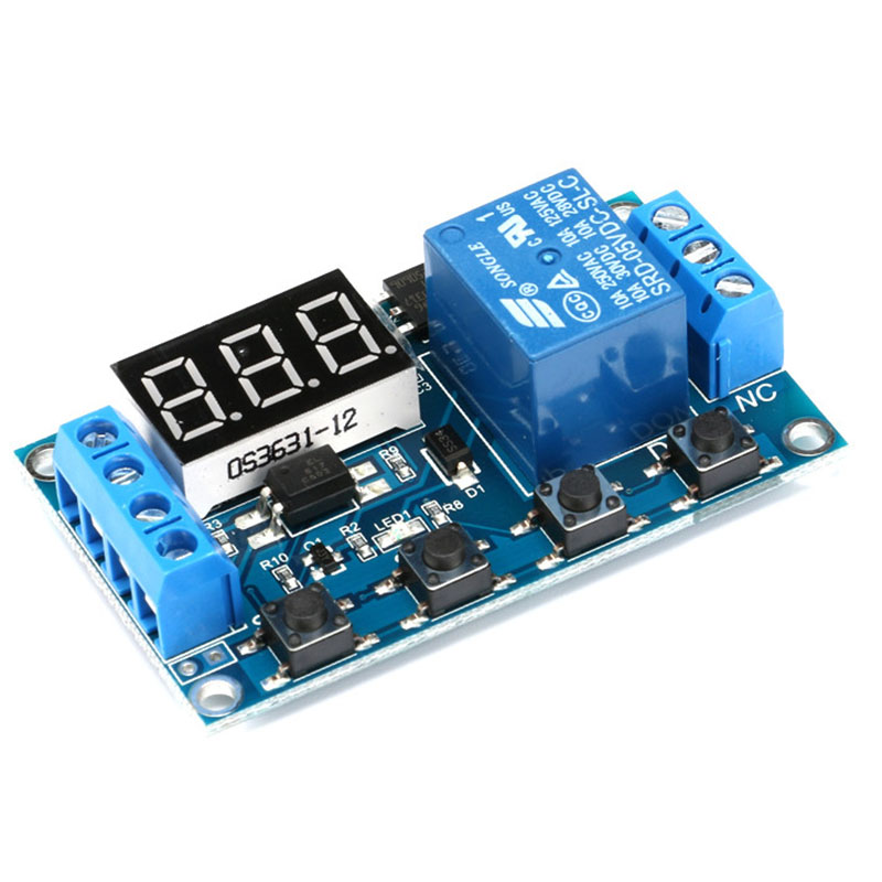 DC 6-30V 1 Channel 5V LED Display Automation Cycle Delay Timer Relay Control ON/Off Switch Delay Timing Cycle 999 minutes