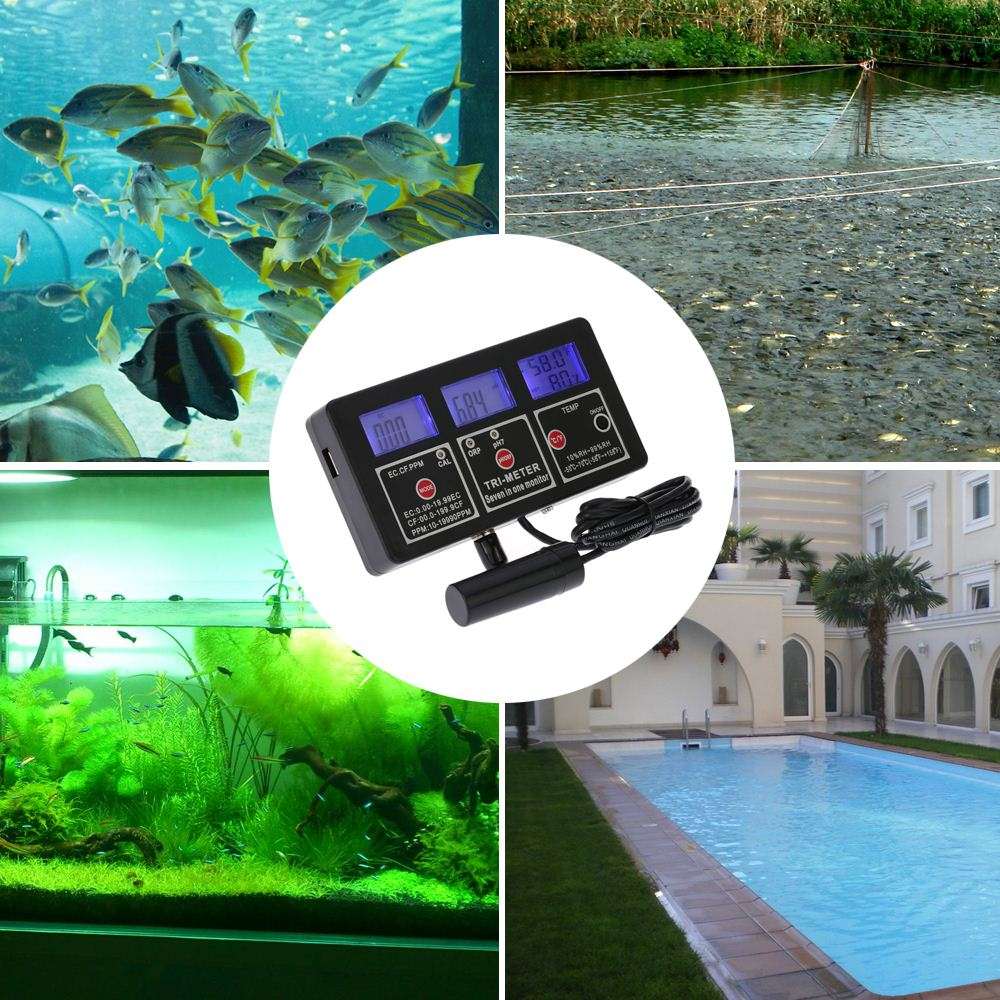 7 in 1 Water Testing Meter Digital ph meter ORP / pH / RH / EC / CF / TDS(PPM)
