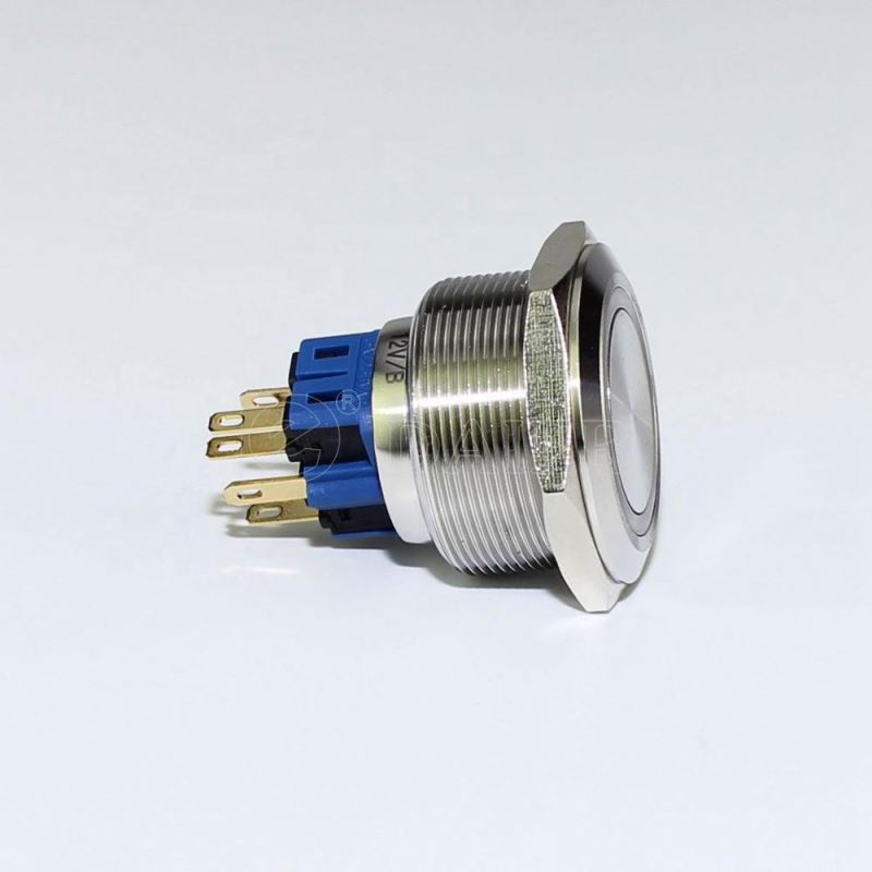 IP67 1NO 1NC Flat Round Button Anti-Vandal 30mm Push Button