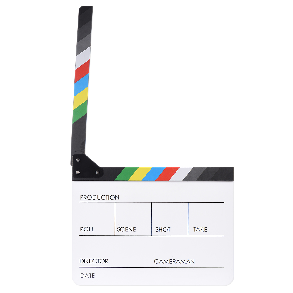 10 * 12 / 24.5 * 30cm Acrylic Dry Erase Clapboard Clap-stick Clapper Board Slate for Film Movie Cut Action Scene