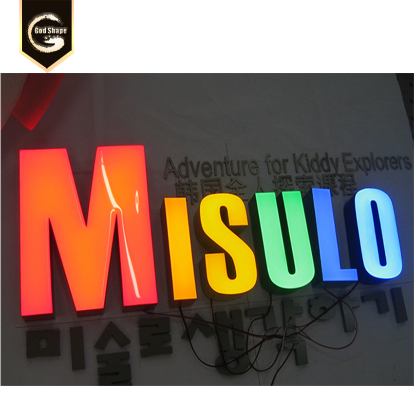 Custom LED Aluminum Acrylic Channel Letter Sign illuminated outdoor led signage