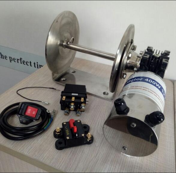12V 400W stainless steel motor yacht boat drum winch JVW-010S