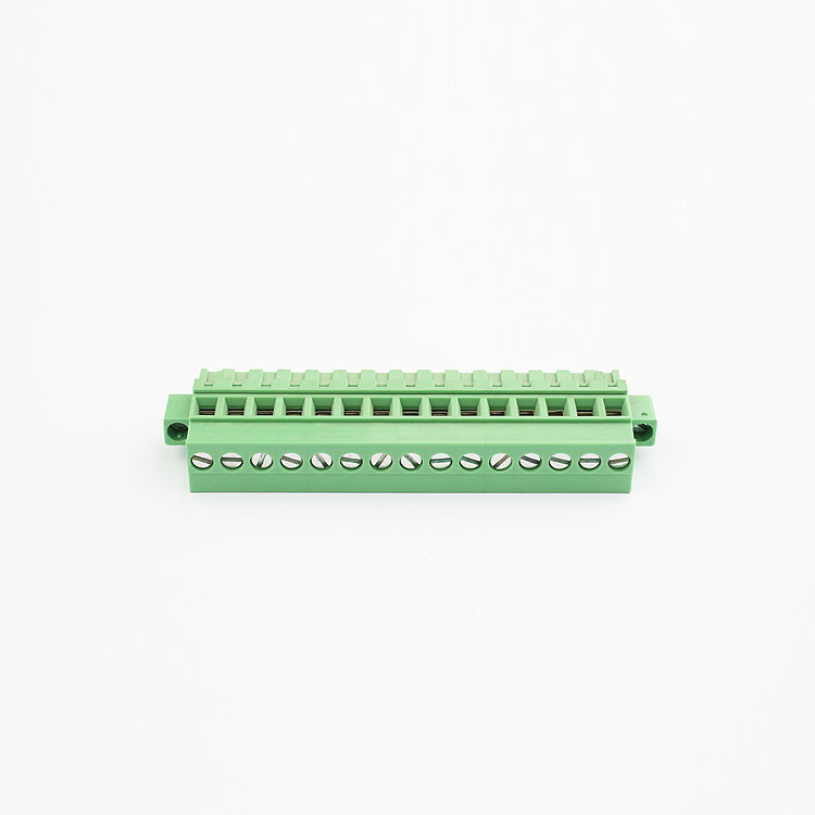 factory supplier 7.5mm 2 way green terminal block plastic plug connector