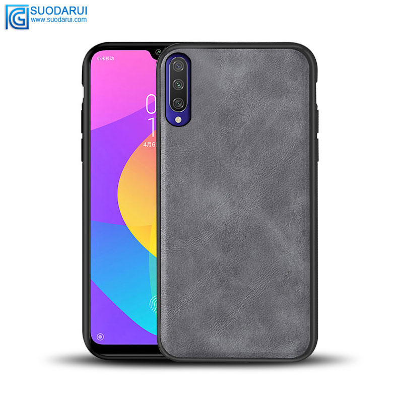 OEM Back Cover for Xiaomi Cc9 CC9e Phone PC+TPU+leather case Factory supplier