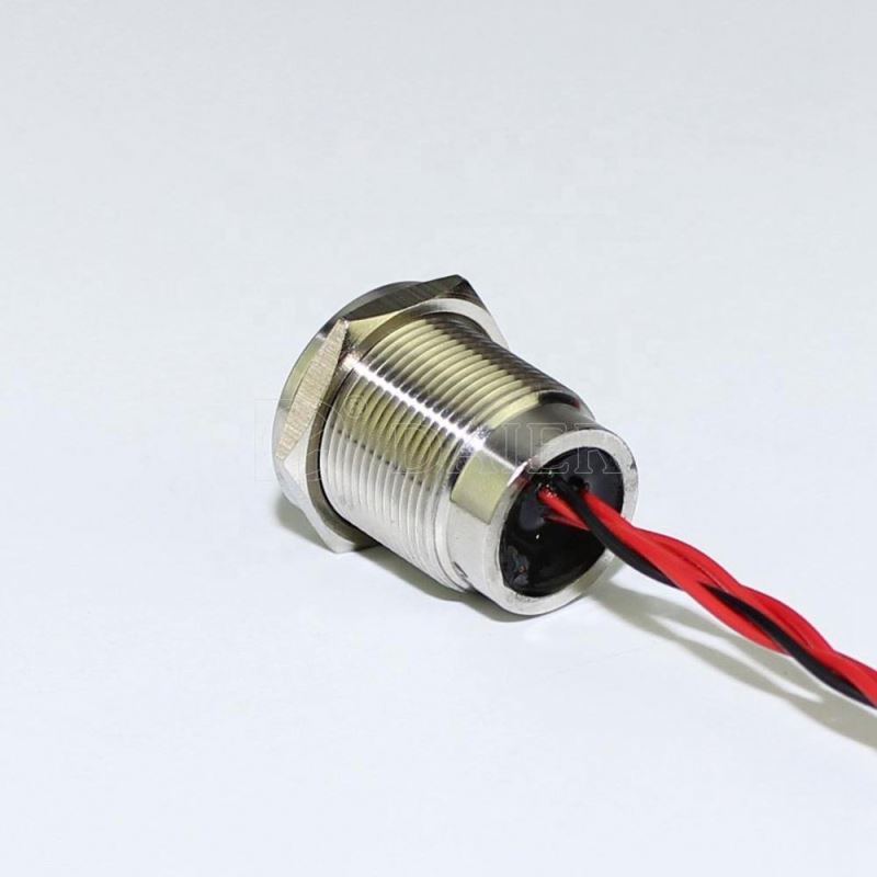 19mm Flat Button Ring Lighted Wire Lead Illuminated Piezo Switch