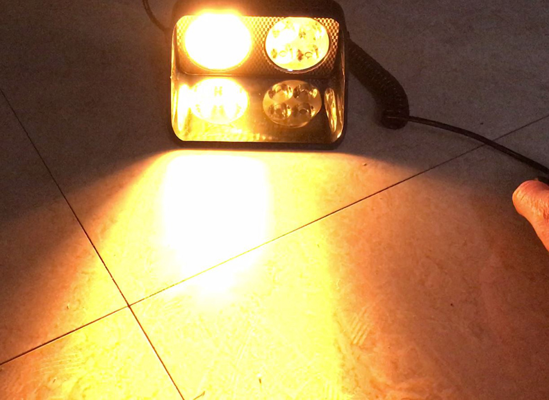 24W 12V Car Flash Signal Emergency Fireman Police Beacon Warning Light Red Blue Amber Led Strobe Light