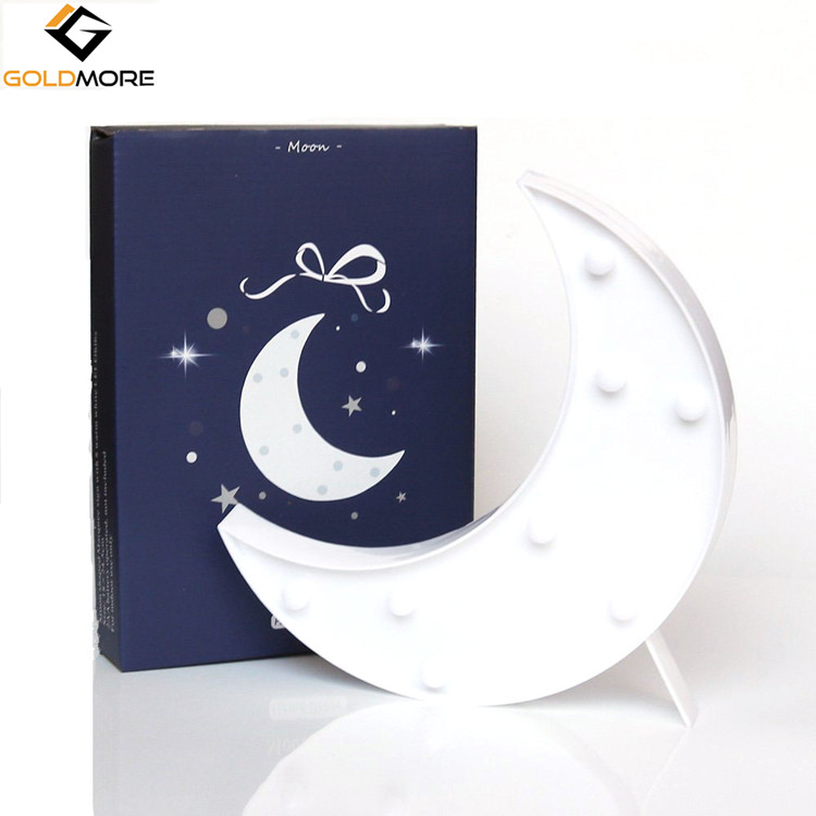 Decorative LED Crescent Moon Marquee Sign Night Light for Children