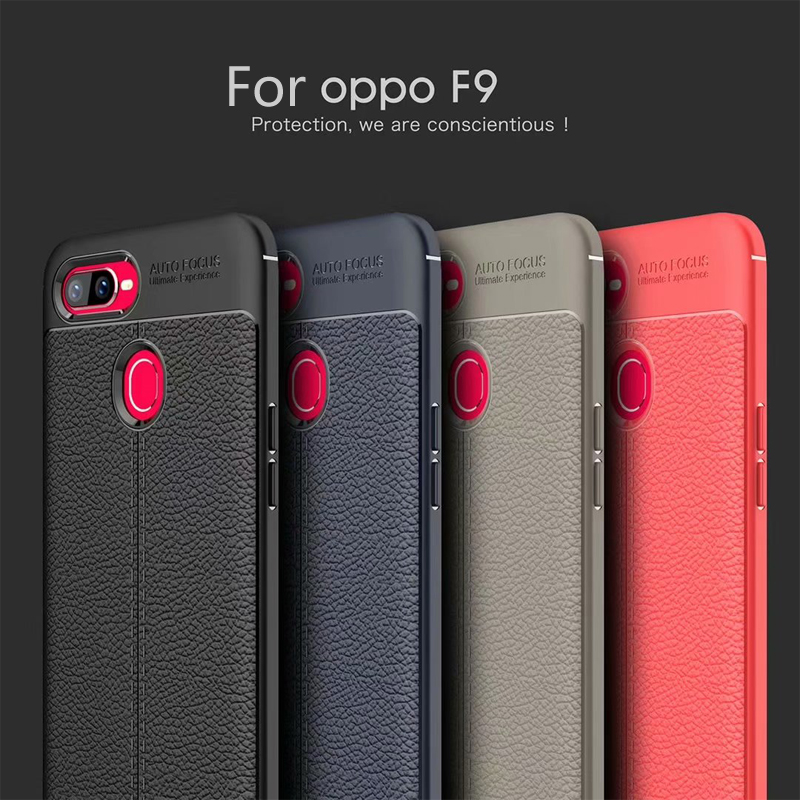 New Design Carbon Fiber Lichee Pattern For O PPO F9 Soft TPU Case
